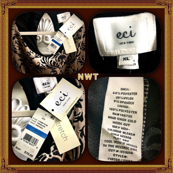 ⭐️🖤 UNIQUE 🖤⭐️ NWT eci Velvet Bell Sleeve Dress - Picture 11 of 14